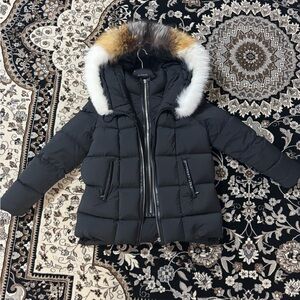 RUDSAK Black Puffer Jacket with Fox Fur Hood